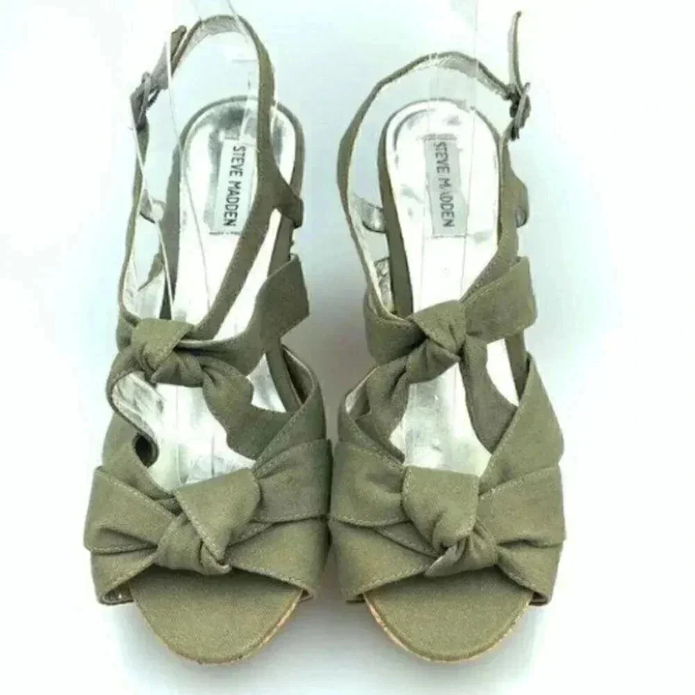 Steve Madden platform wedges 11 p-carrj army green